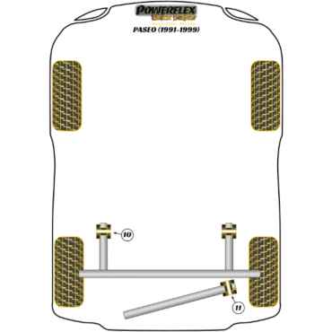 Powerflex Buchsen Panhardstab zu Achse HA für Toyota Paseo (1991-1999) Black Series