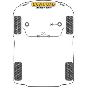 Powerflex Buchsen Führungsstift für die Radmontage für Citroen C15 (1984-2006)