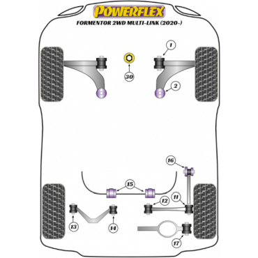 Powerflex Buchsen Querlenker oben außen HA für Seat Cupra Formentor 2WD Multi-Link (2020-)