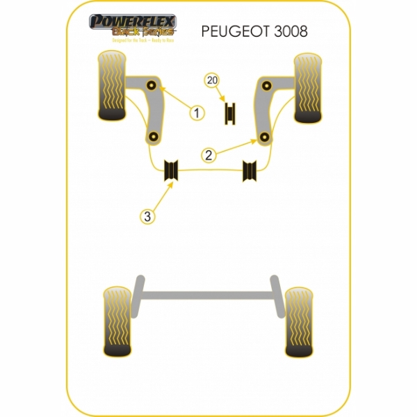 Powerflex Buchsen Black Series Peugeot 3008 MK1 (2008-2016)