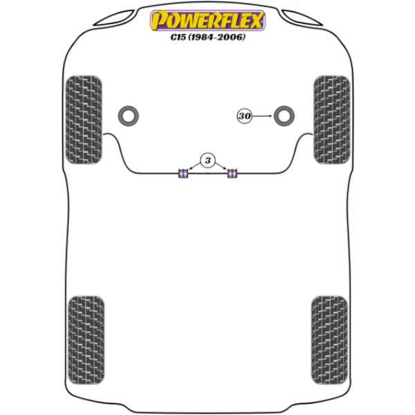 Powerflex Buchsen Buchse Domlager für vorderes Federbein für Citroen C15 (1984-2006)